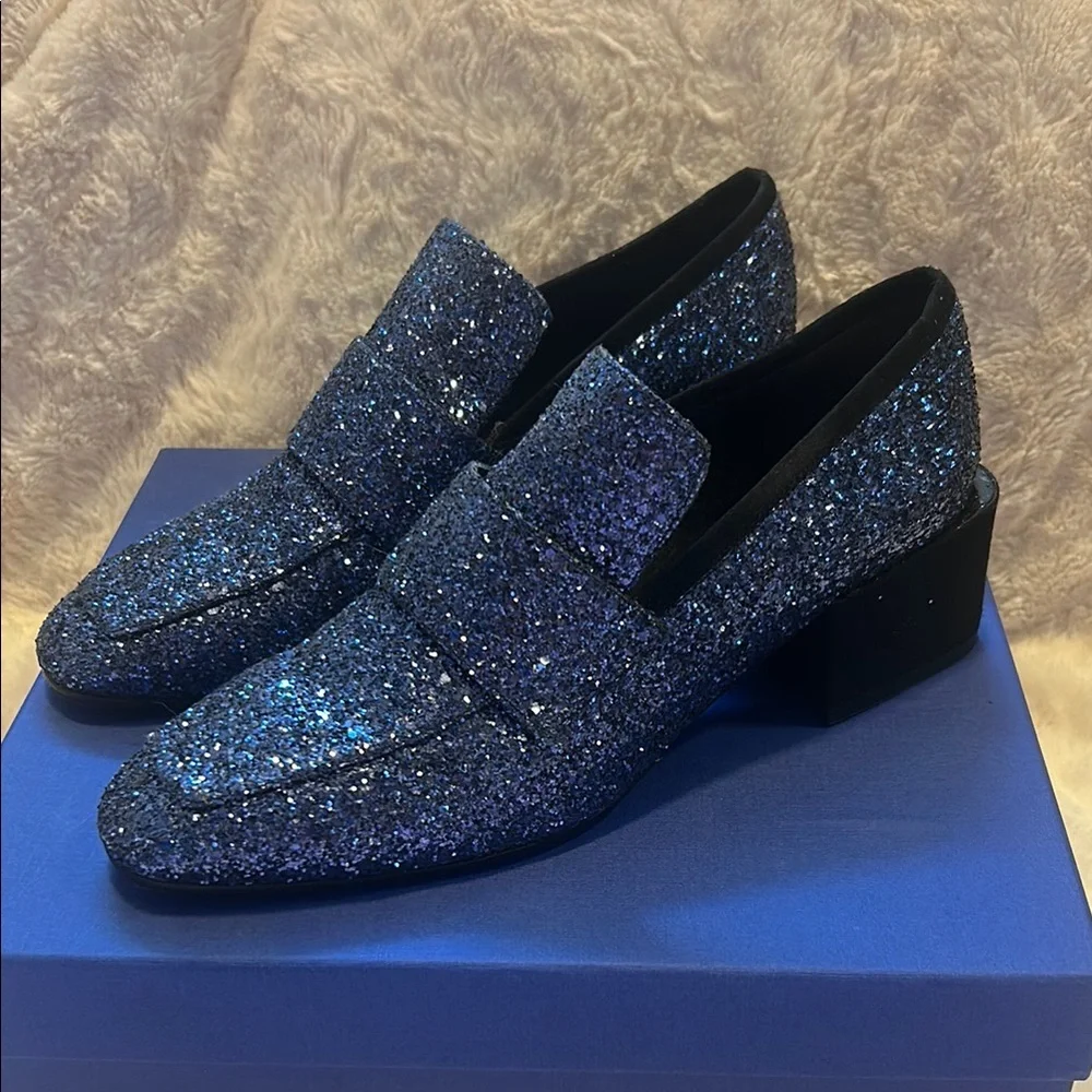 Stuart Weitzman blue glitter *LIKE NEW* shoes - Picture 1 of 7
